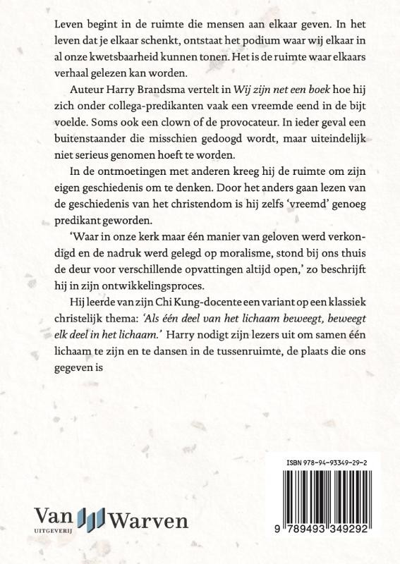 Wij zijn net een boekbackcover