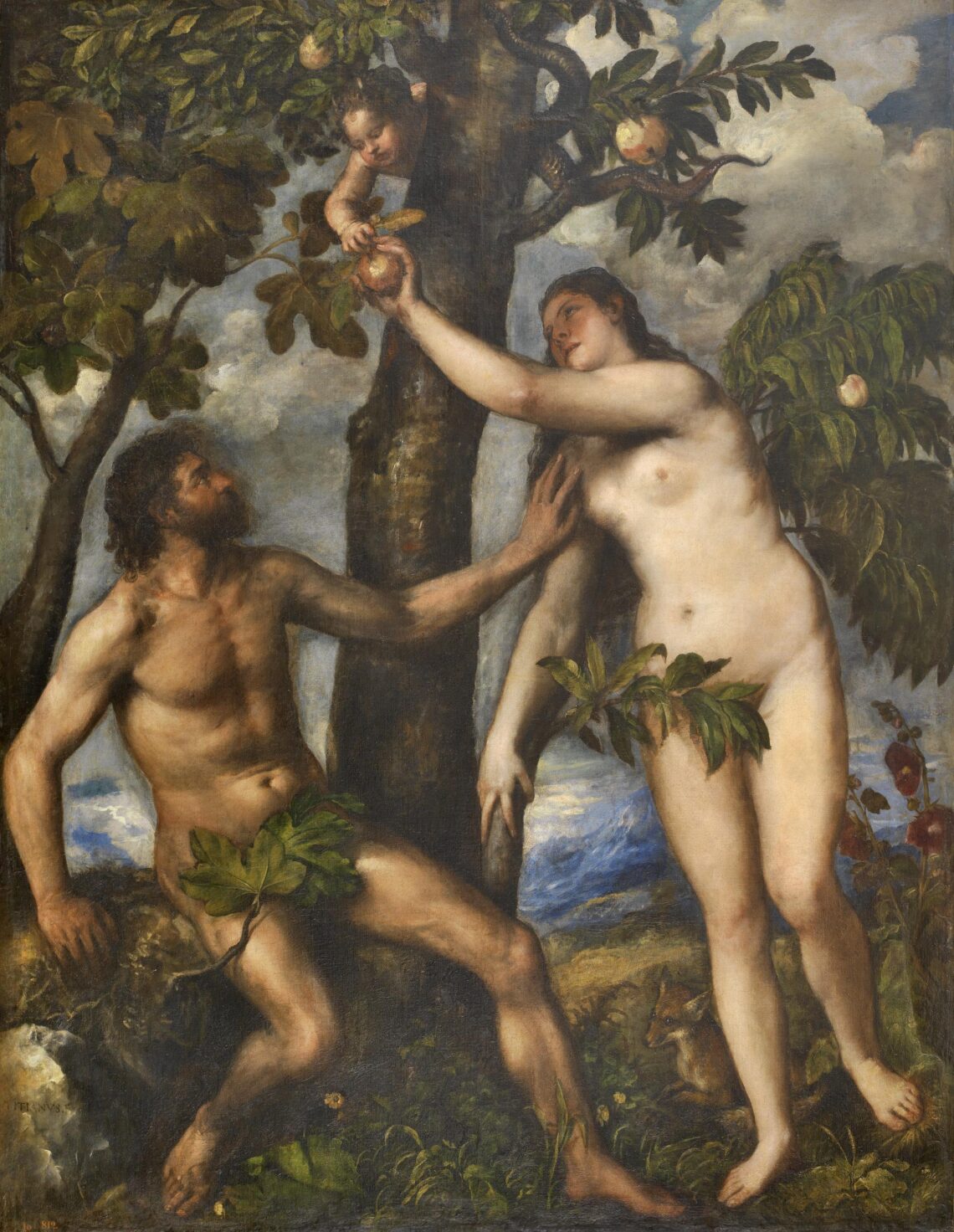 De val van de mens, verbeeld door Titian