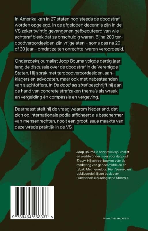 De dood als strafbackcover