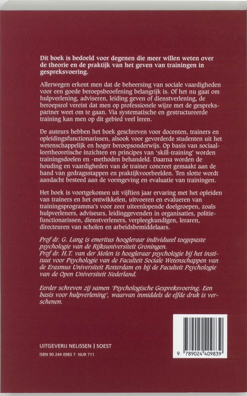 Methodiek van gesprekstrainingbackcover