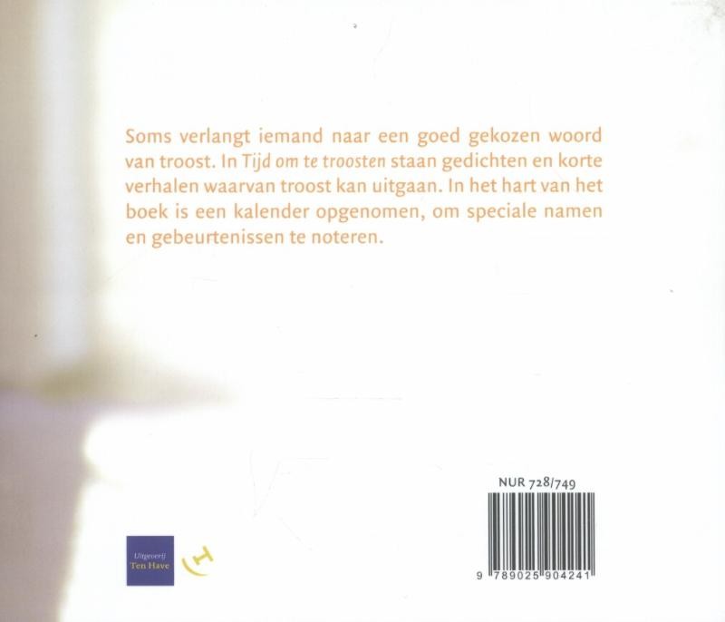 Tijd om te troostenbackcover