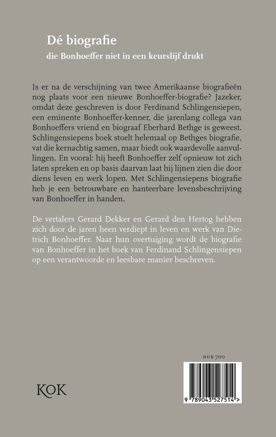 Dietrich Bonhoeffer 1906-1945backcover