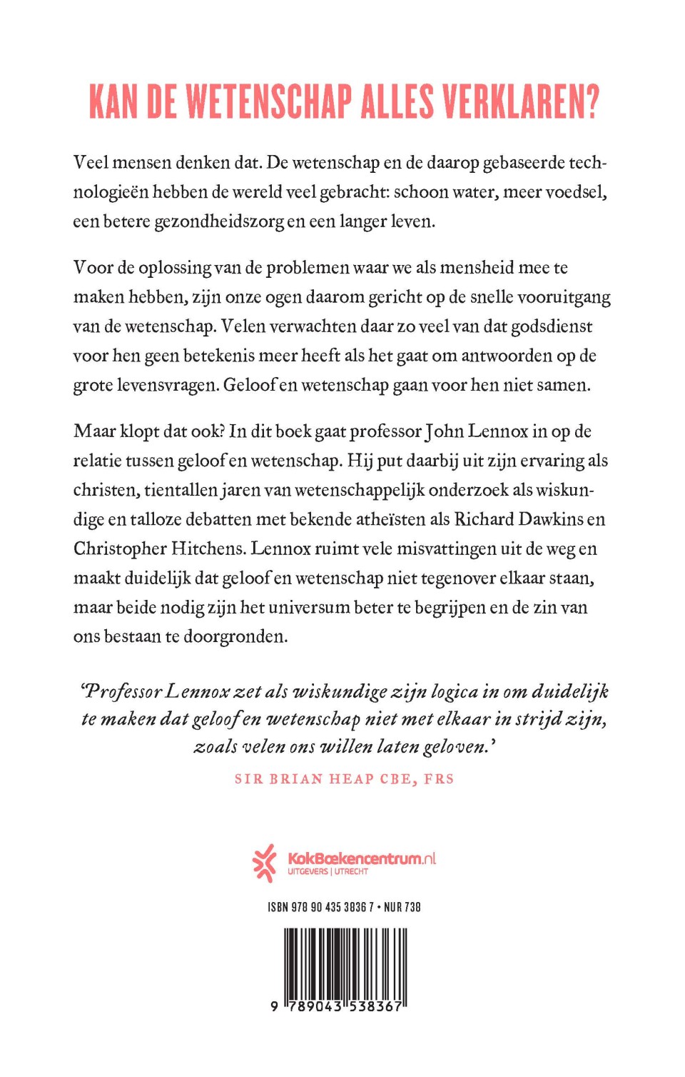 Kan de wetenschap alles verklaren?backcover