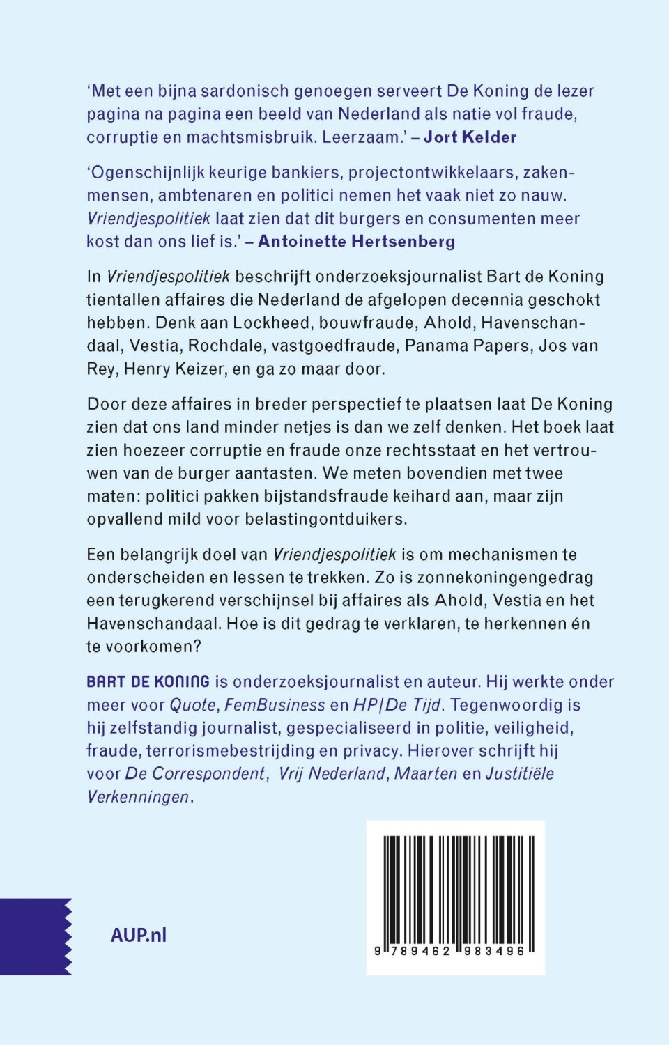 Vriendjespolitiekbackcover