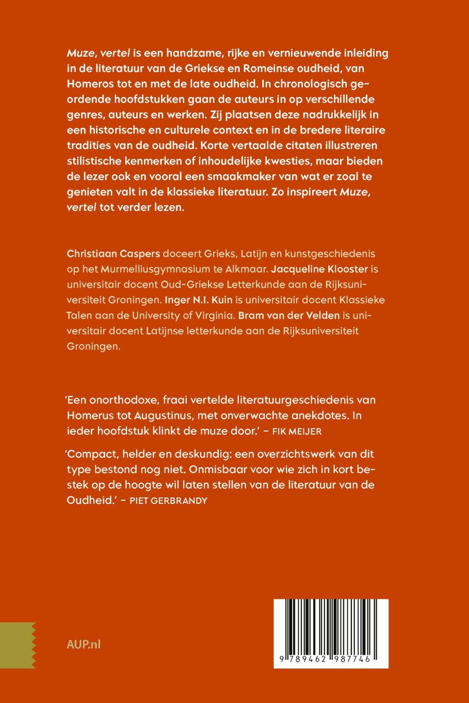 Muze, vertelbackcover