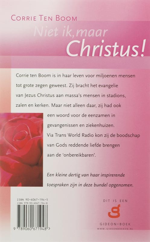 Niet ik, maar Christusbackcover