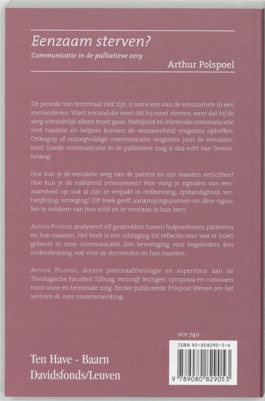 Eenzaam sterven?backcover