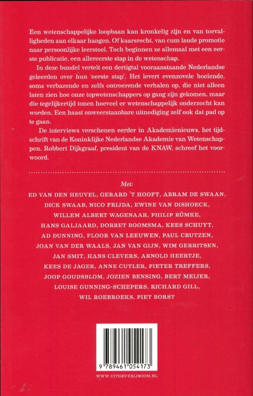 De eerste stap in de wetenschapbackcover