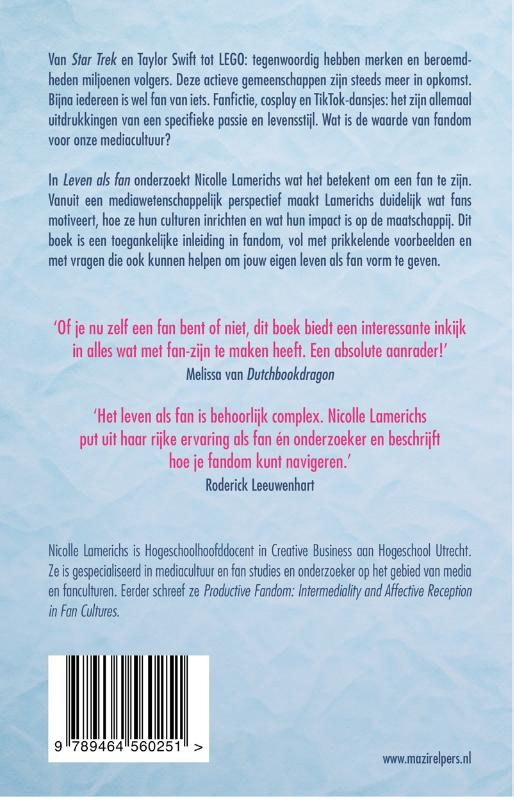 Leven als fanbackcover