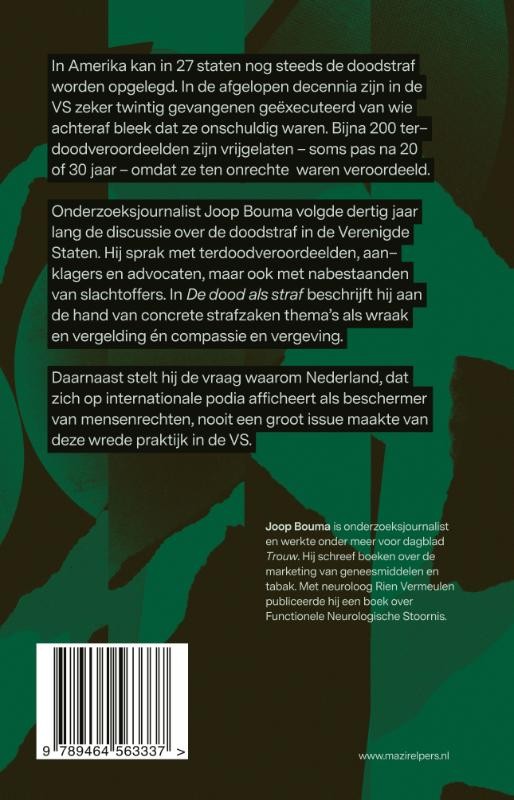 De dood als strafbackcover