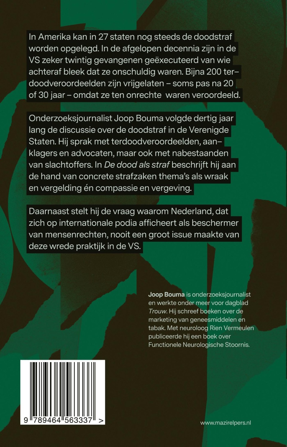 De dood als strafbackcover