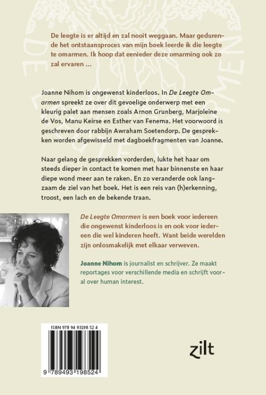 De Leegte Omarmenbackcover