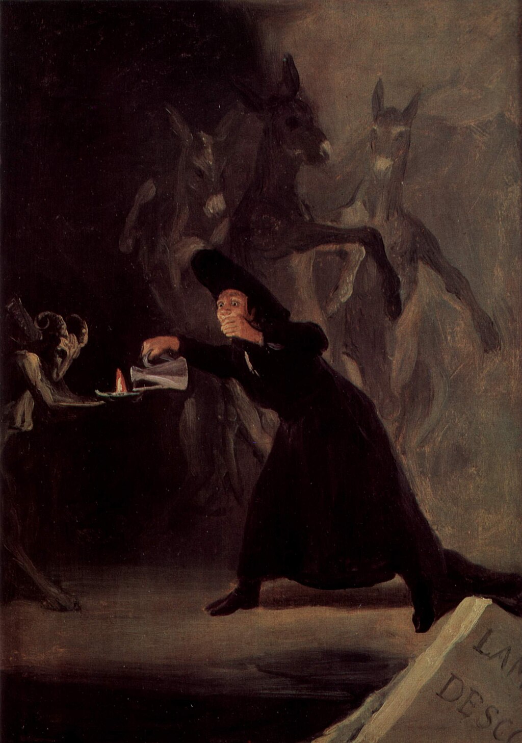De lamp van de duivel, olieverfschilderij van Francisco Goya