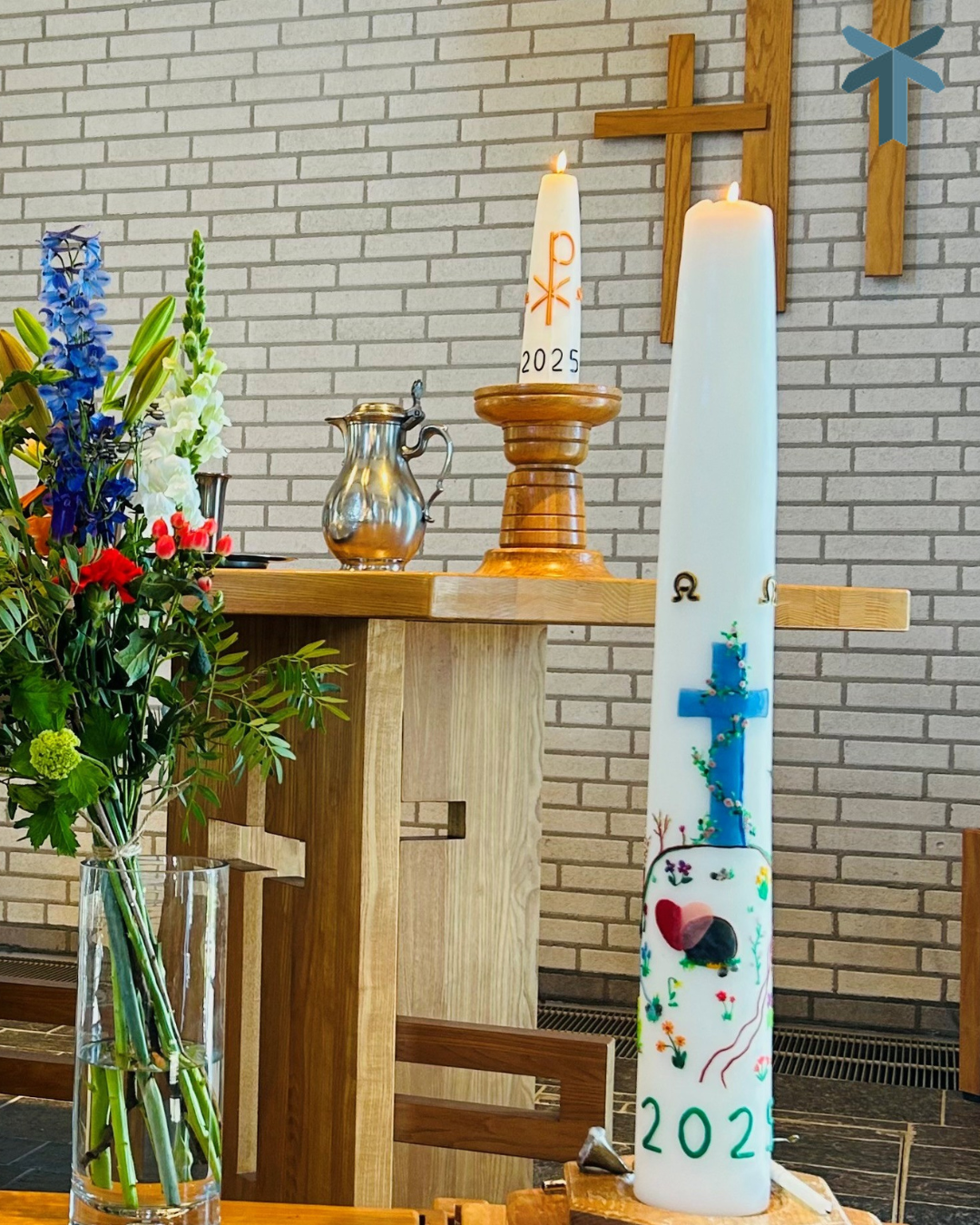 Paaskaars in de protestantse kerk Lux Mundi