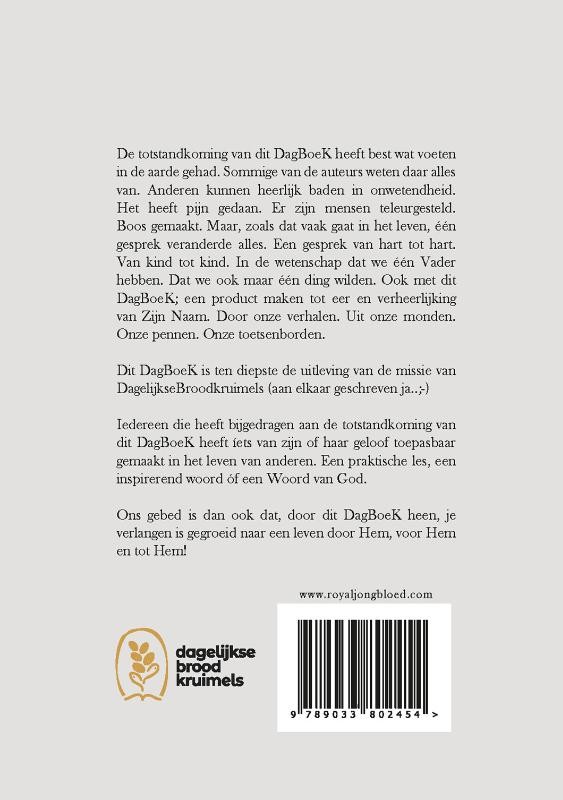 Dagboek DagelijkseBroodkruimelsbackcover
