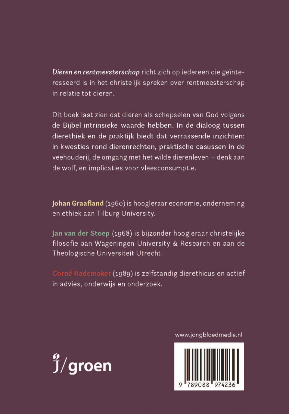 Dieren en rentmeesterschapbackcover