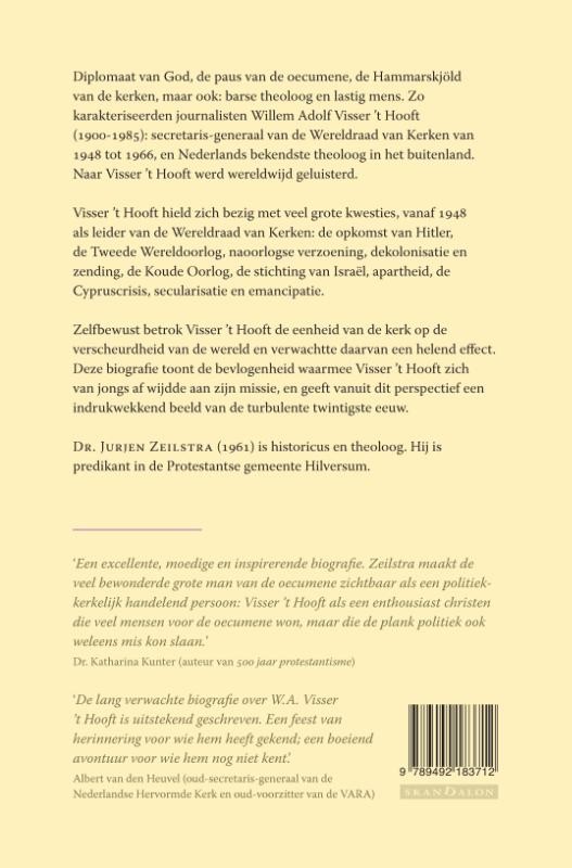 Visser ‘t Hooft – Biografiebackcover
