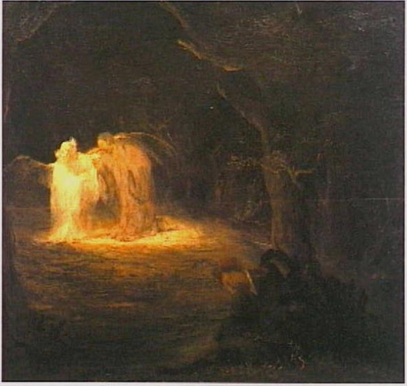 Uitsnede van Christus in de hof der olijven te Getsemane