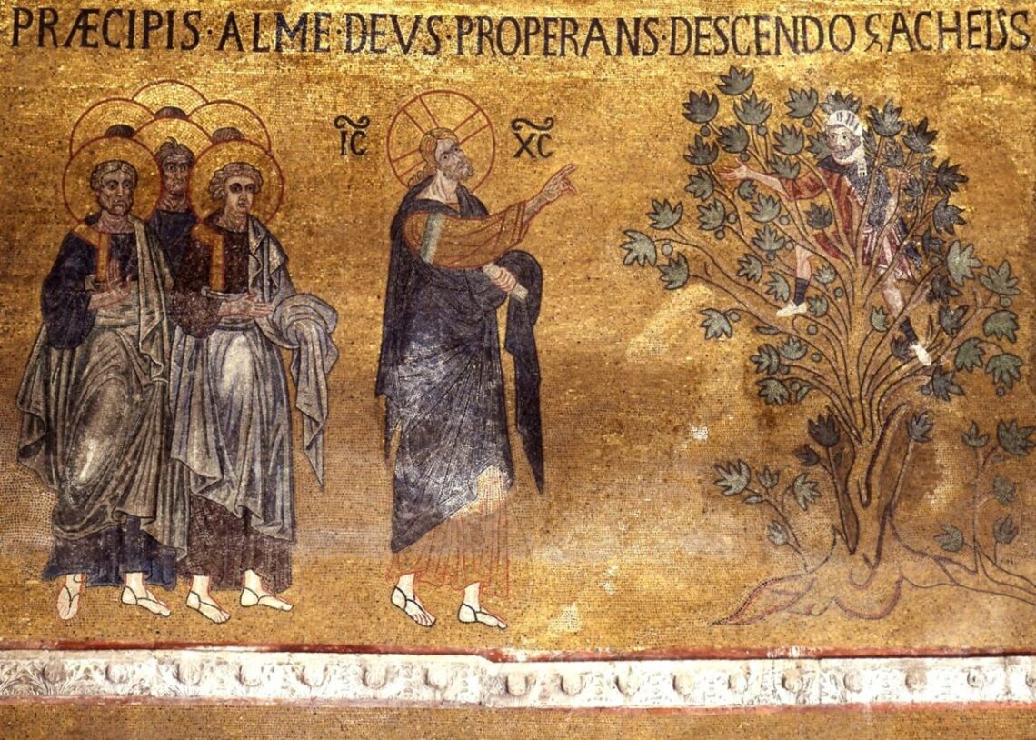 'Jezus en Zacheüs'. Mozaïek, elfde eeuw.