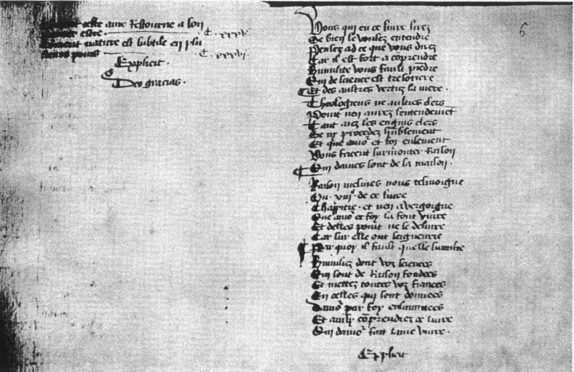 Openingsgedicht van ‘De spiegel der eenvoudige zielen’ uit handschrift uit de 15e-16e eeuw