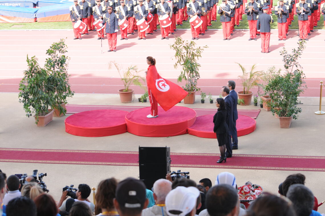 Habiba Ghribi op het podium