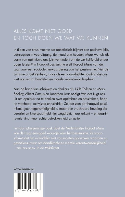Hoopvol pessimismebackcover