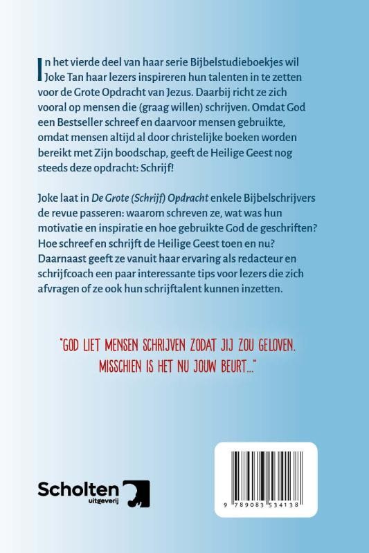De grote schrijf opdrachtbackcover