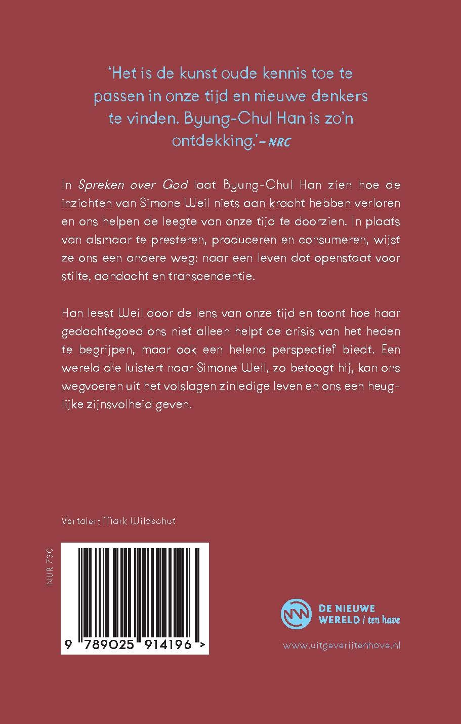 Spreken over Godbackcover