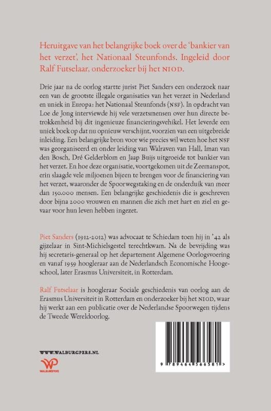 Het Nationaal Steunfonds en de financiering van het verzet 1941-1945backcover