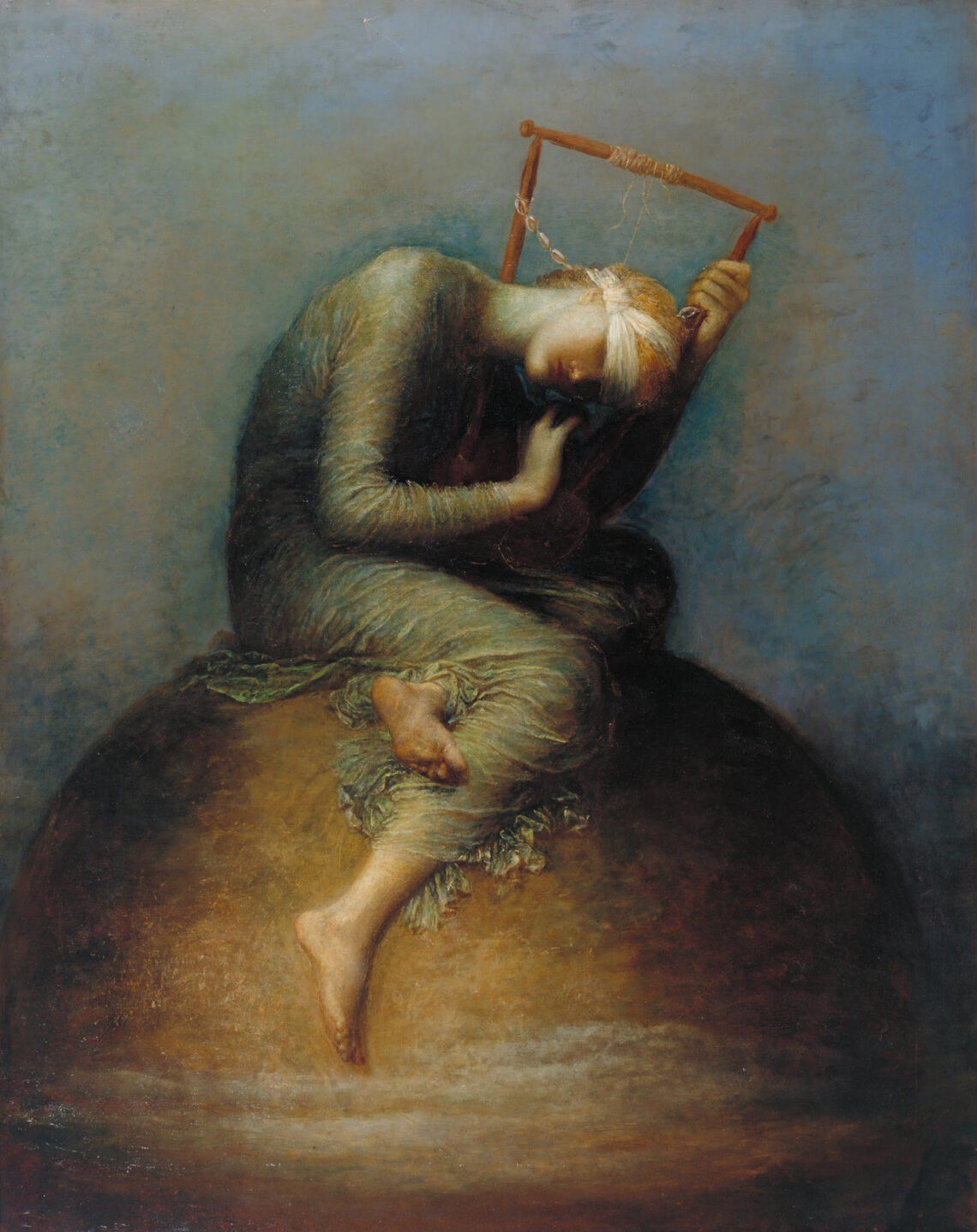 Het schilderij Hope van G.F. Watts (1817-1904)