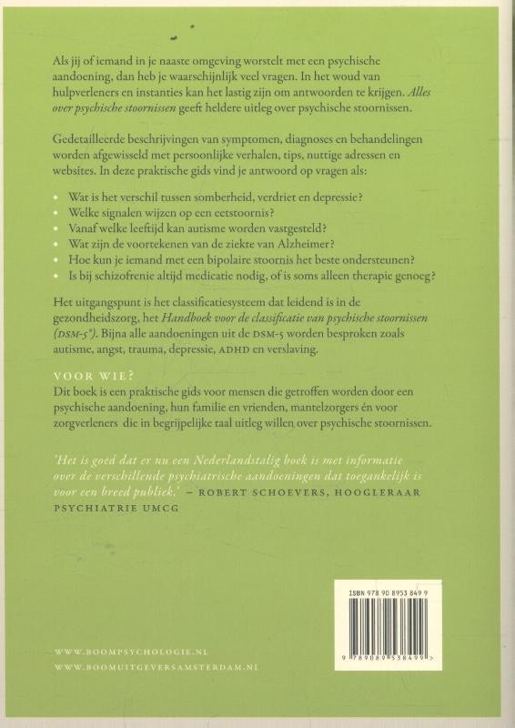 Alles over psychische stoornissenbackcover