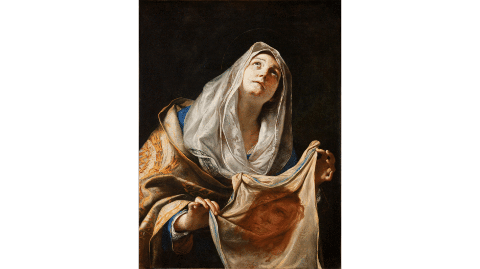 Mattia Preti, 'De heilige Veronica met de doek' (1652-1653), olie op canvas, 100x75cm. Los Angeles County Museum of Art