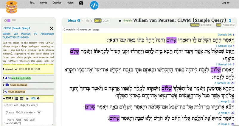 SHEBANQ met een simpele query
