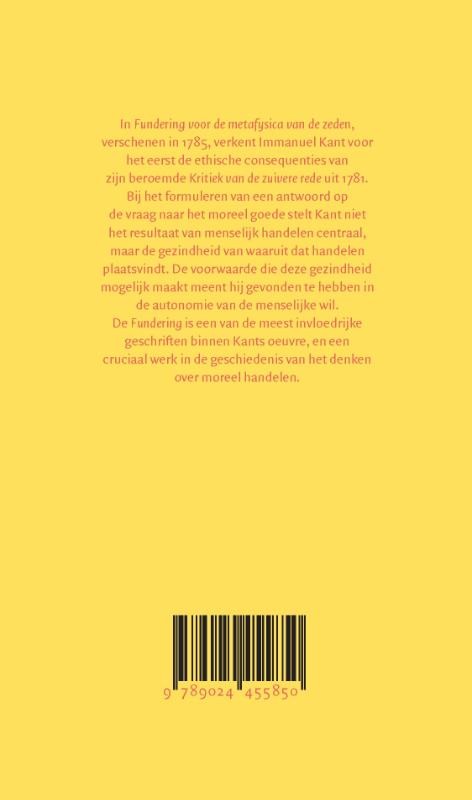 Fundering voor de metafysica van de zedenbackcover