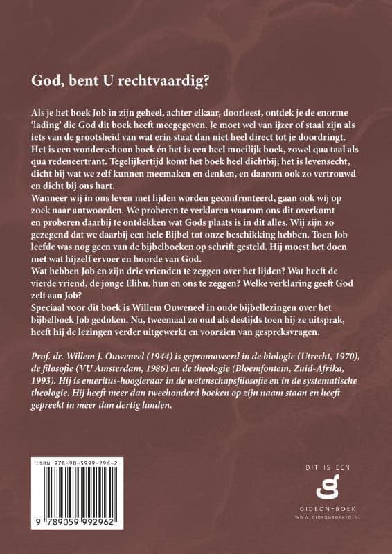 God, bent U rechtvaardig?backcover