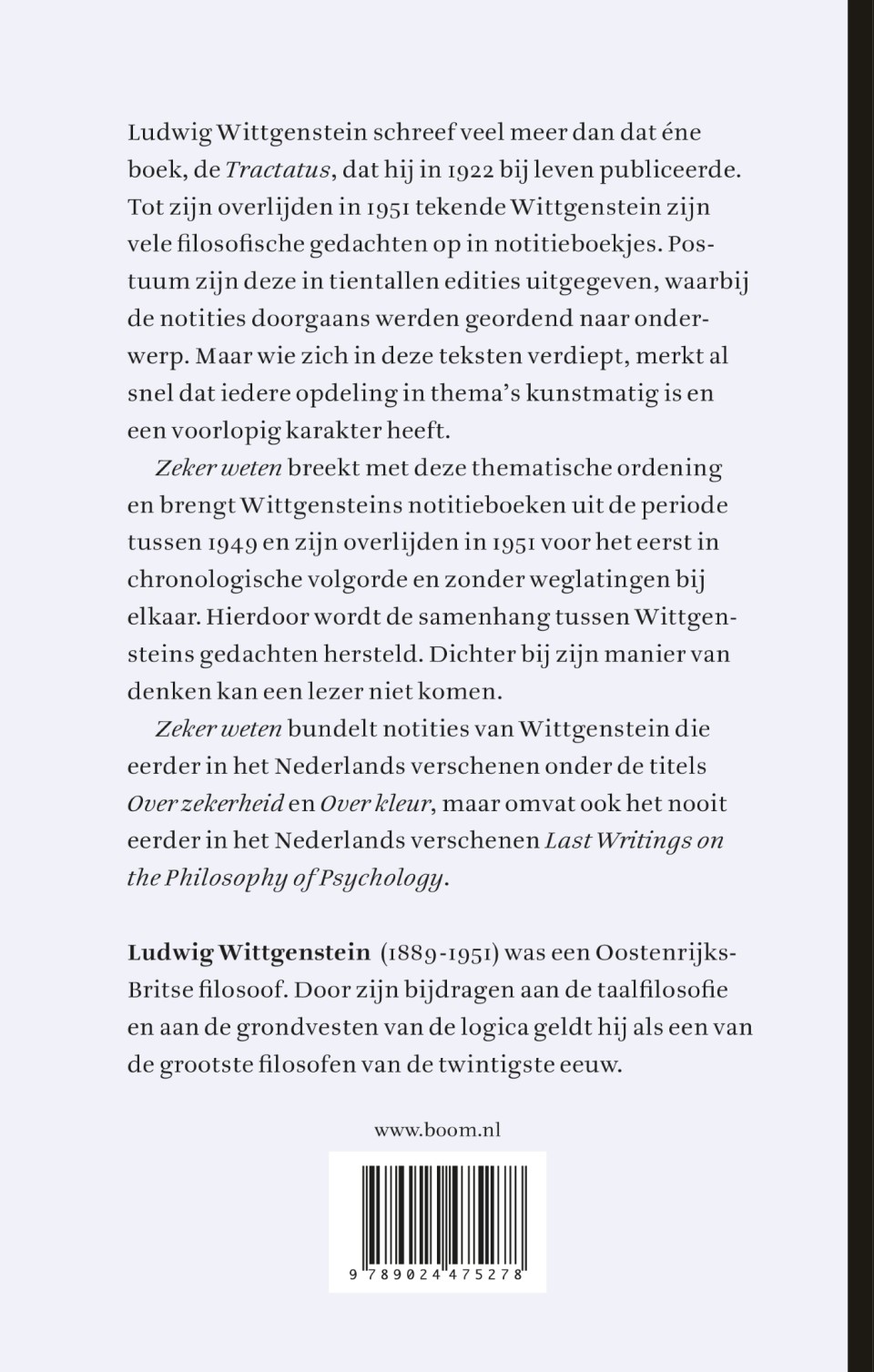Zeker wetenbackcover