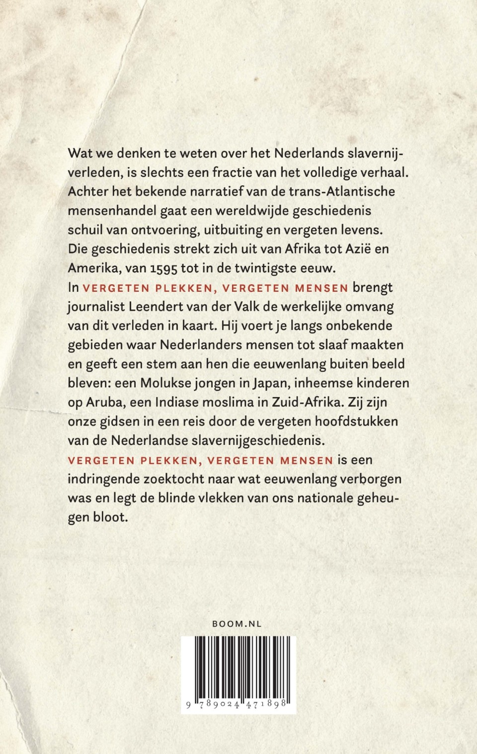 Vergeten plekken, vergeten mensenbackcover