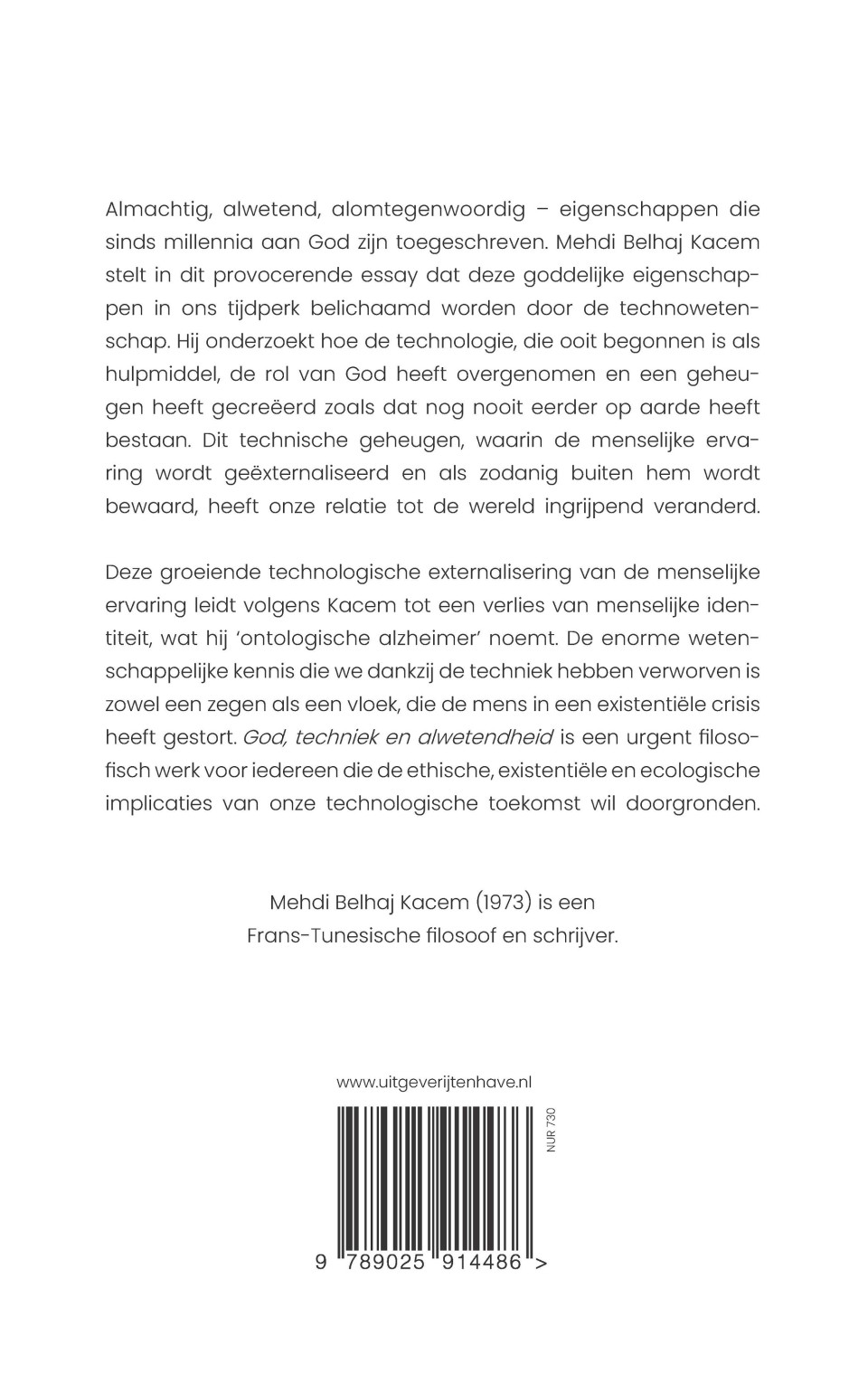 God, techniek en alwetendheidbackcover