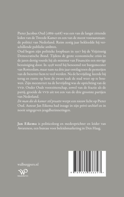 De man die de Kamer stil praattebackcover