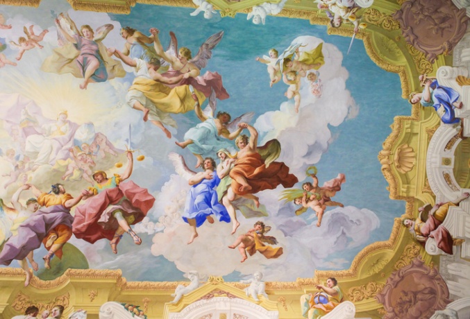 Fresco beeltenis van kardinale deugden in Stift Melk