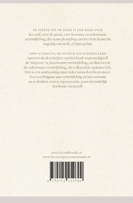 De ziekte tot de doodbackcover