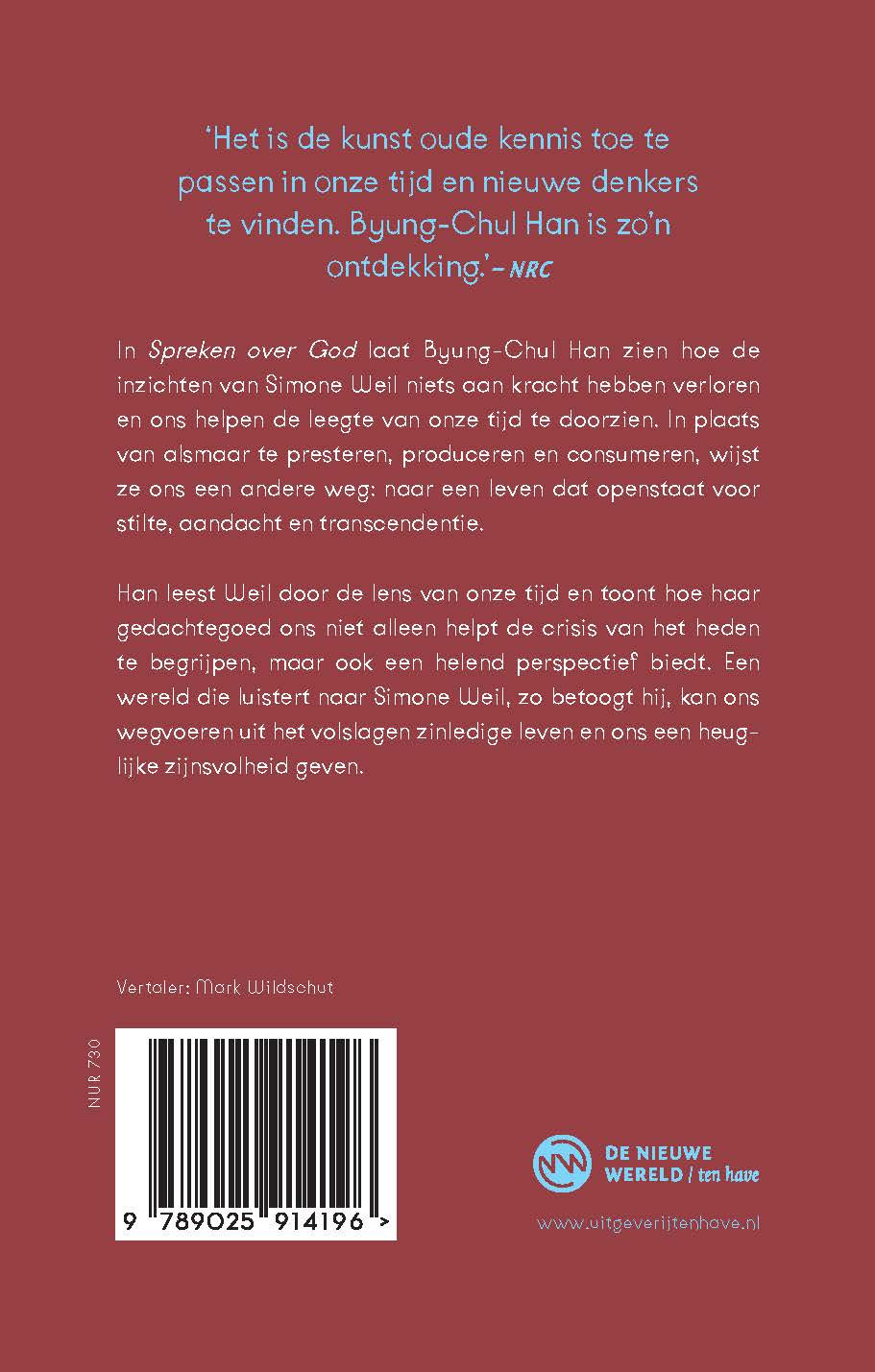 Spreken over Godbackcover
