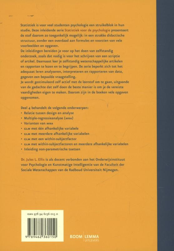 Statistiek voor de psychologiebackcover